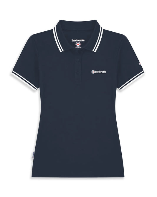 Ladies Lambretta Twin Tipped Polo - Navy