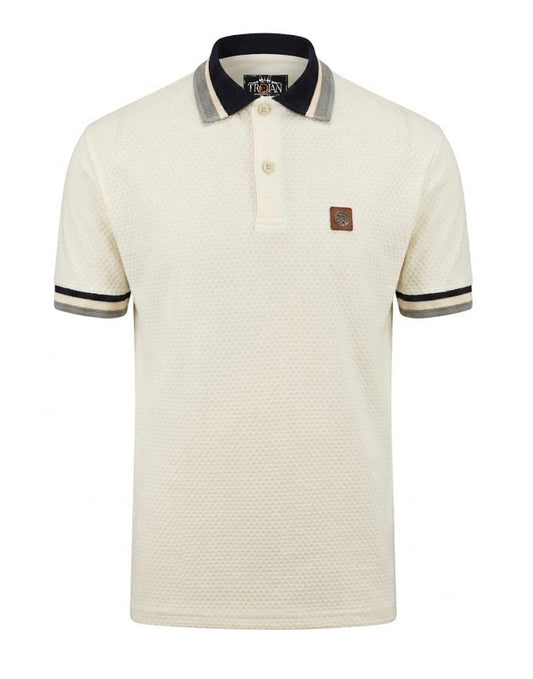 TROJAN
Textured Jacquard Collar Polo TR/9129 Ecru