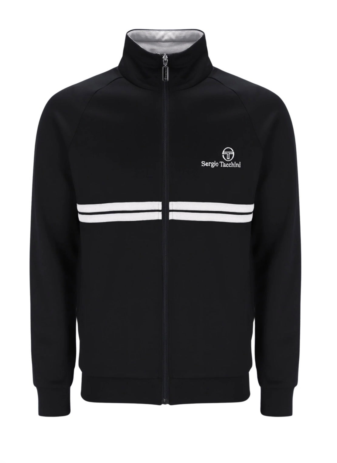 Mens Sergio Tacchini Black/White New Dallas Track Top