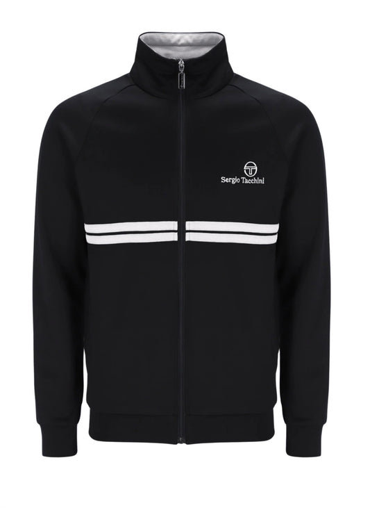 Mens Sergio Tacchini Black/White New Dallas Track Top