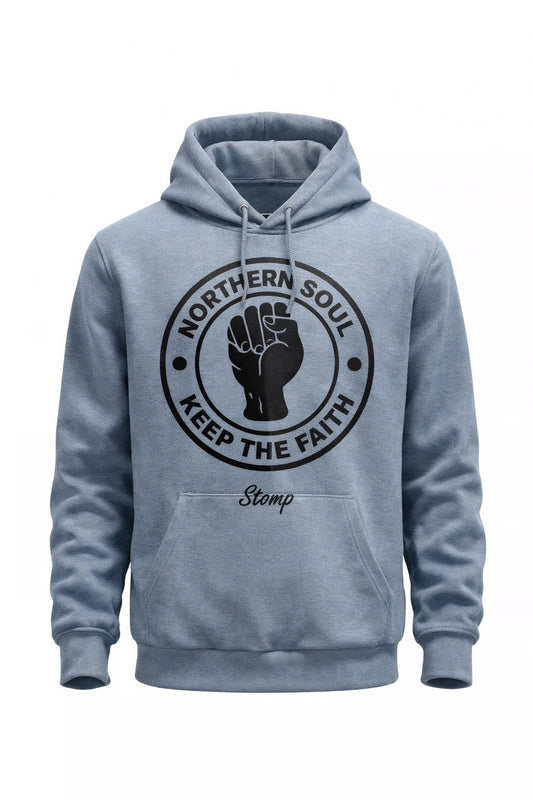 Northern Soul Hoody - Bearing Sea with Black Logo