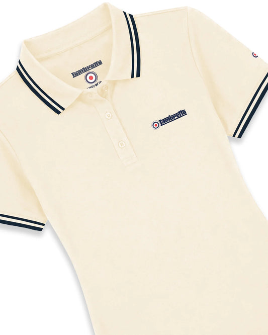 Ladies Lambretta Twin Tipped Polo - Ecru