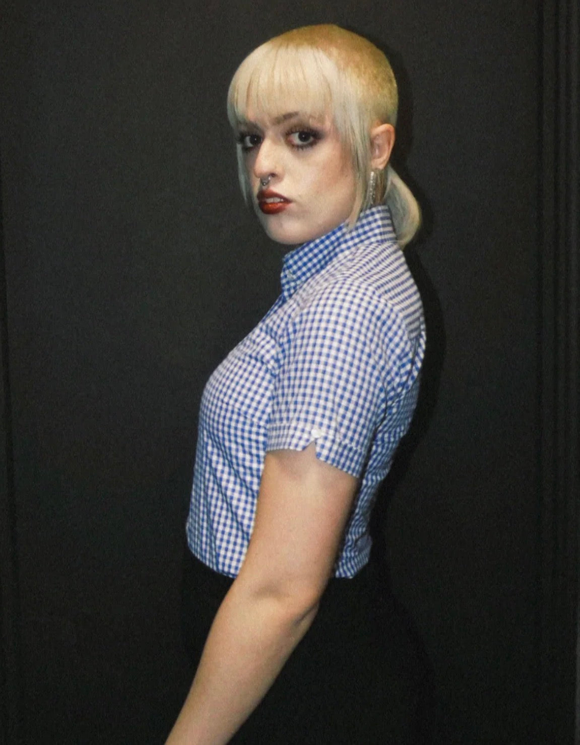 Relco Ladies Gingham Shirt - Blue