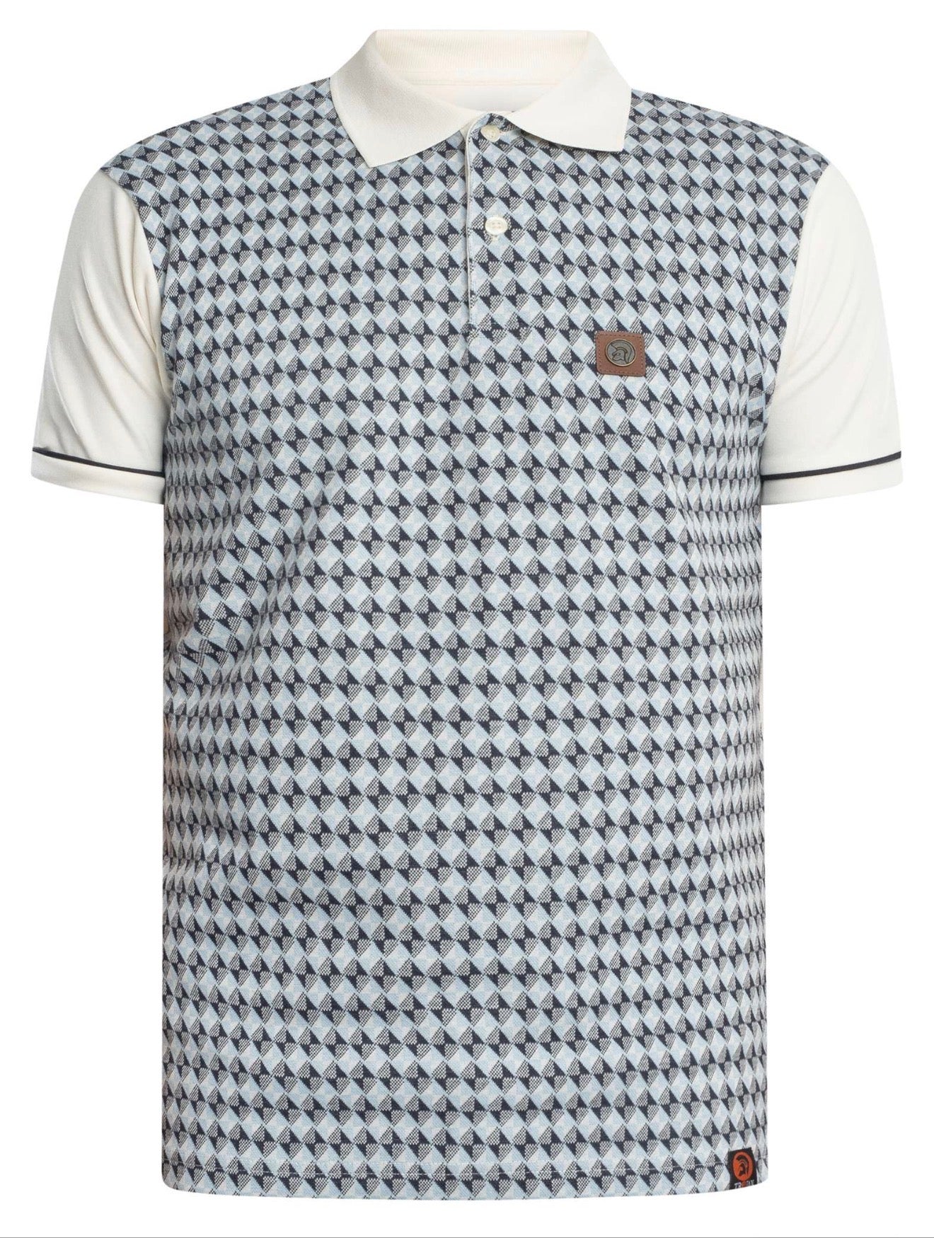 Trojan Diagonal Jacquard Panel Polo TR/8976 - Ecru