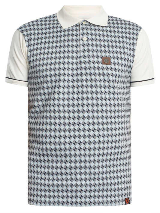 Trojan Diagonal Jacquard Panel Polo TR/8976 - Ecru