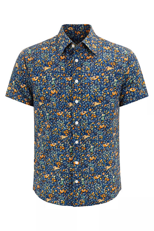 Relco S/S Blue Pattern Shirt