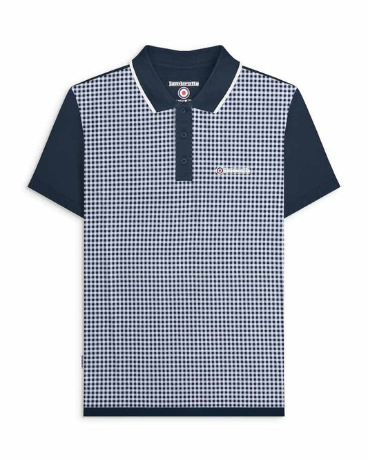 Gingham AOP Polo - Navy