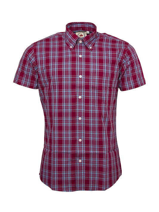 Men's Burgundy/ Sky check - CK-74
