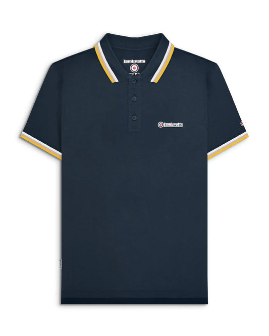 TRIPLE TIPPED POLO - NAVY (white/cashew/gold) SS1650