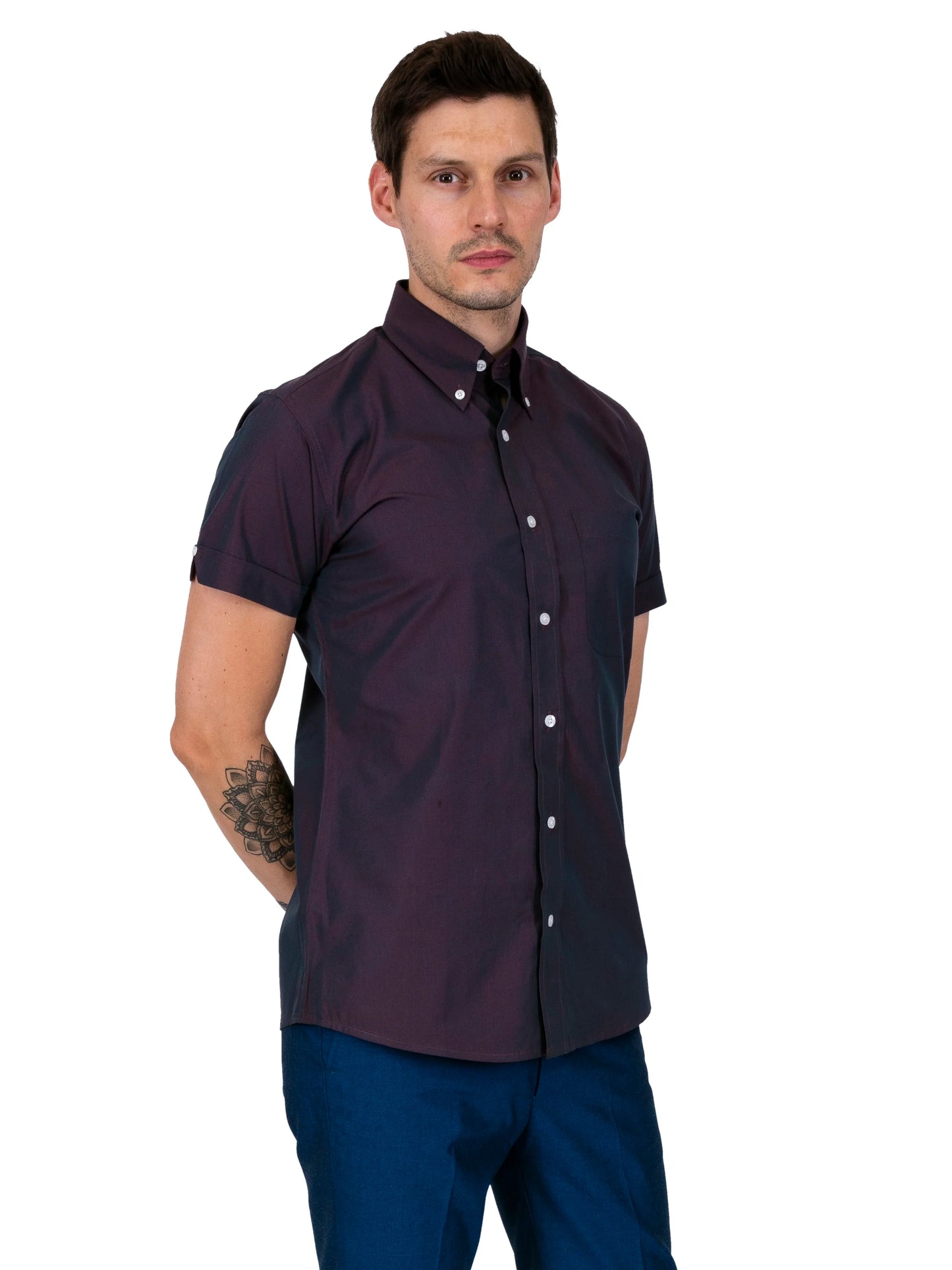 Relco Tonic Burgundy Shirt - Short sleeve