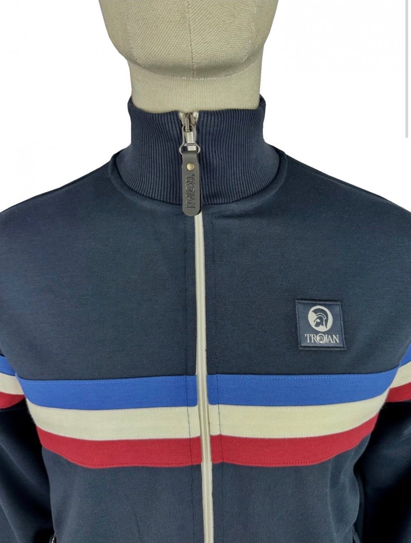 Retro Stripe Track Top - Navy TR/9052