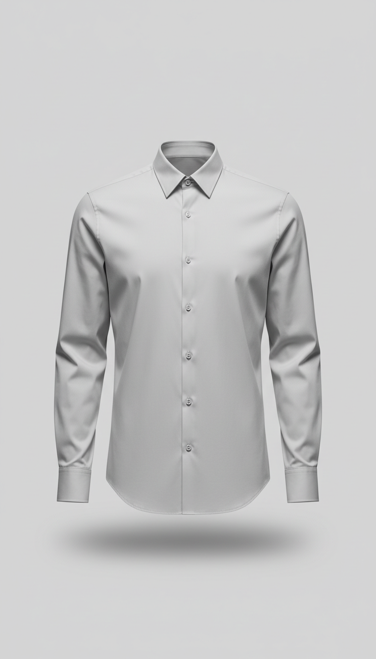 Pale Concrete Crisp Cotton Shirt