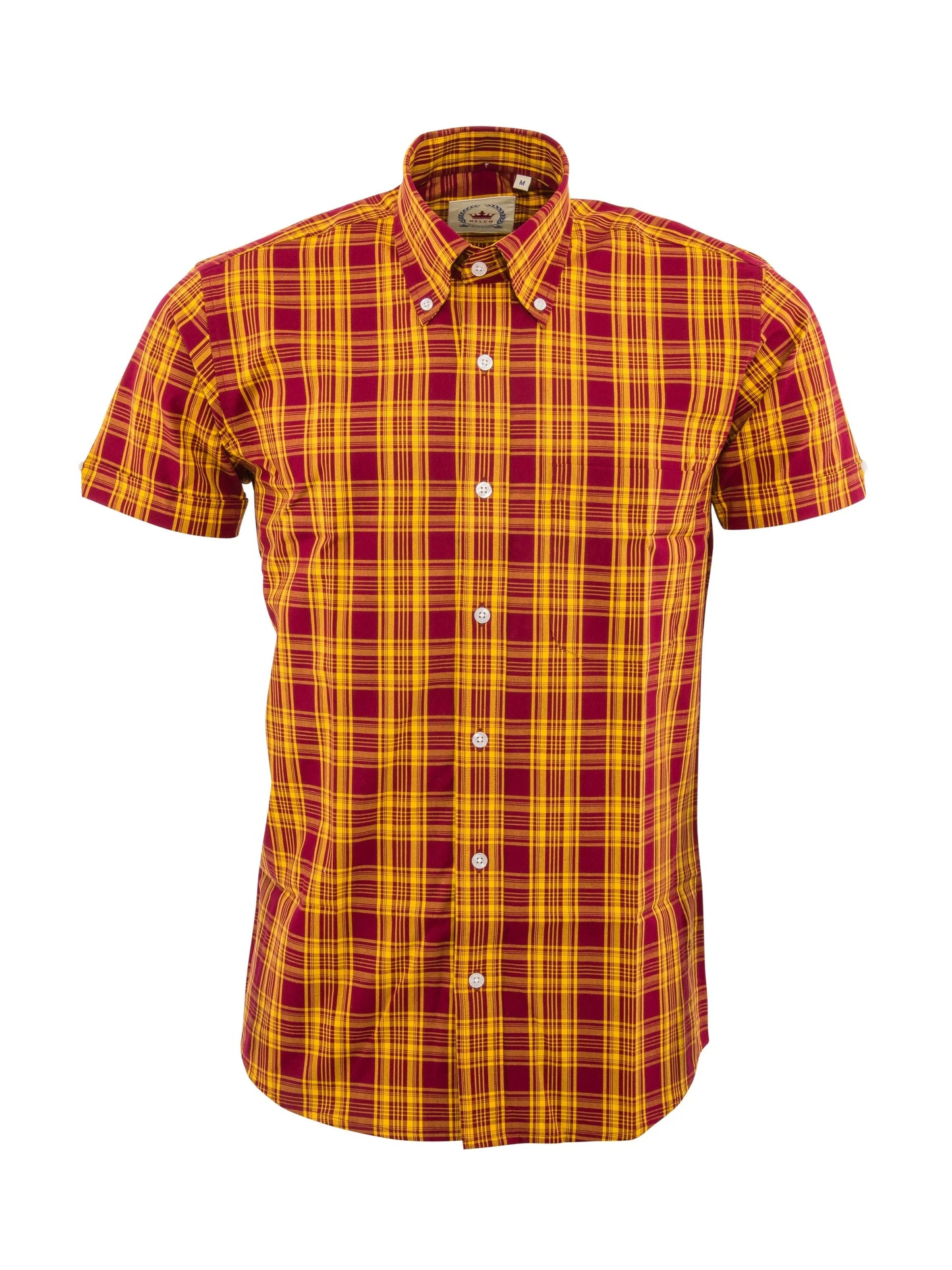 Relco Burgundy & Mustard Check Shirt - CK51