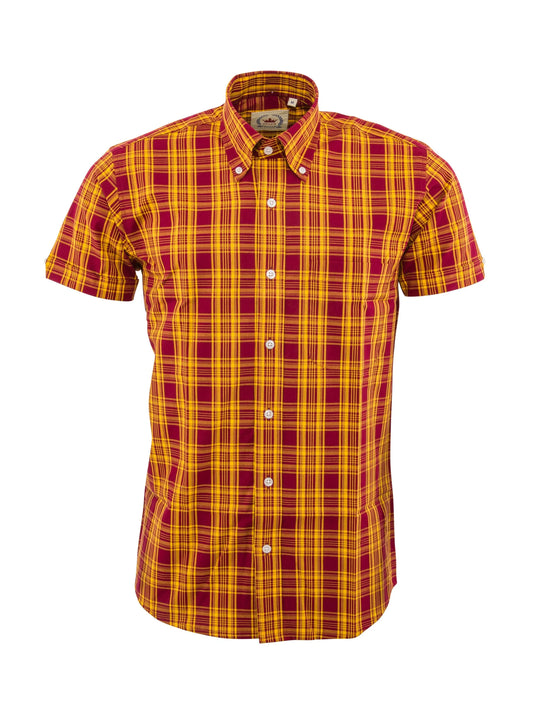 Relco Burgundy & Mustard Check Shirt - CK51
