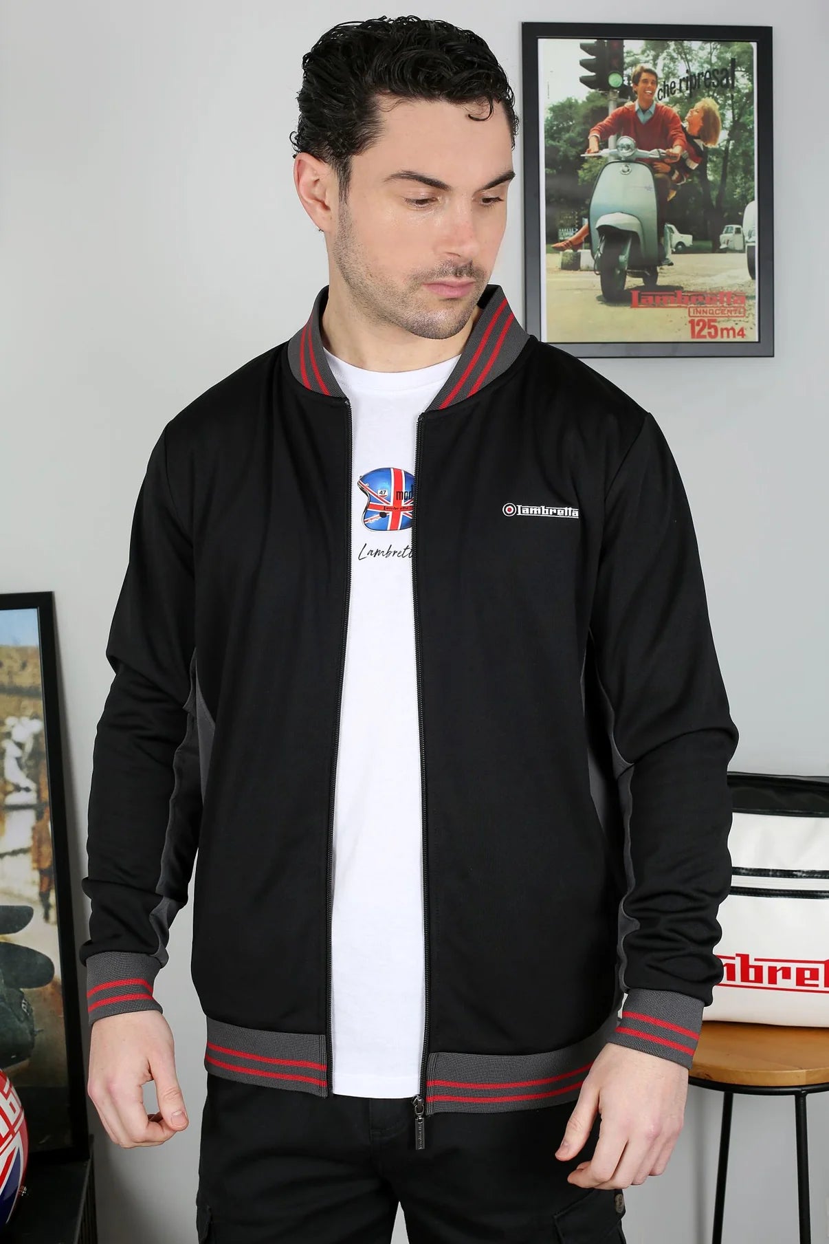 Vintage Track Top - Black / Iron / Red
