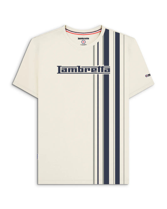Racing Stripe Tee - Silver / Navy