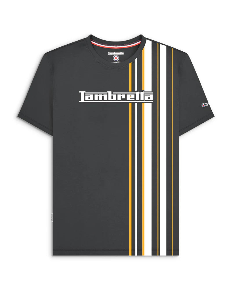 Racing Stripe Tee - Iron / Gold