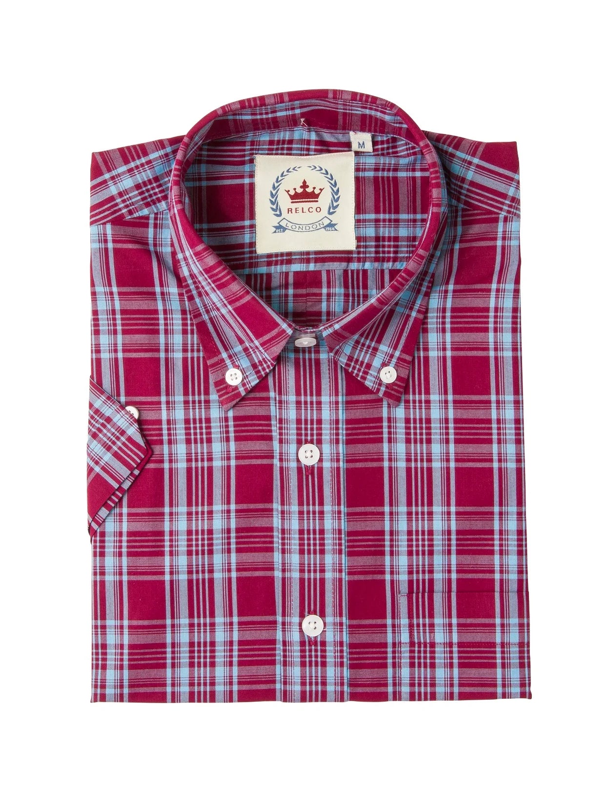 Men's Burgundy/ Sky check - CK-74