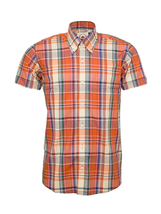 Relco Limited Edition Check Shirt Burnt Orange - STCK33