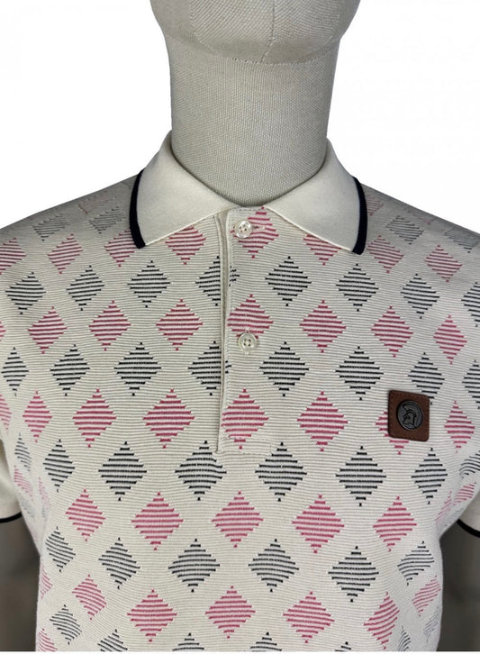 Trojan Ottoman Diamond Panel Polo TR/9120 - Ecru