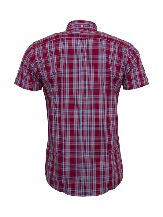 Men's Burgundy/ Sky check - CK-74