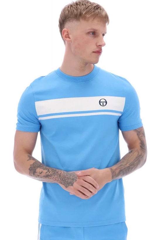 SERGIO TACCHINI | Master 4593-294 Retro Contrast Stripe Half Sleeve T-Shirt - Azure Blue
