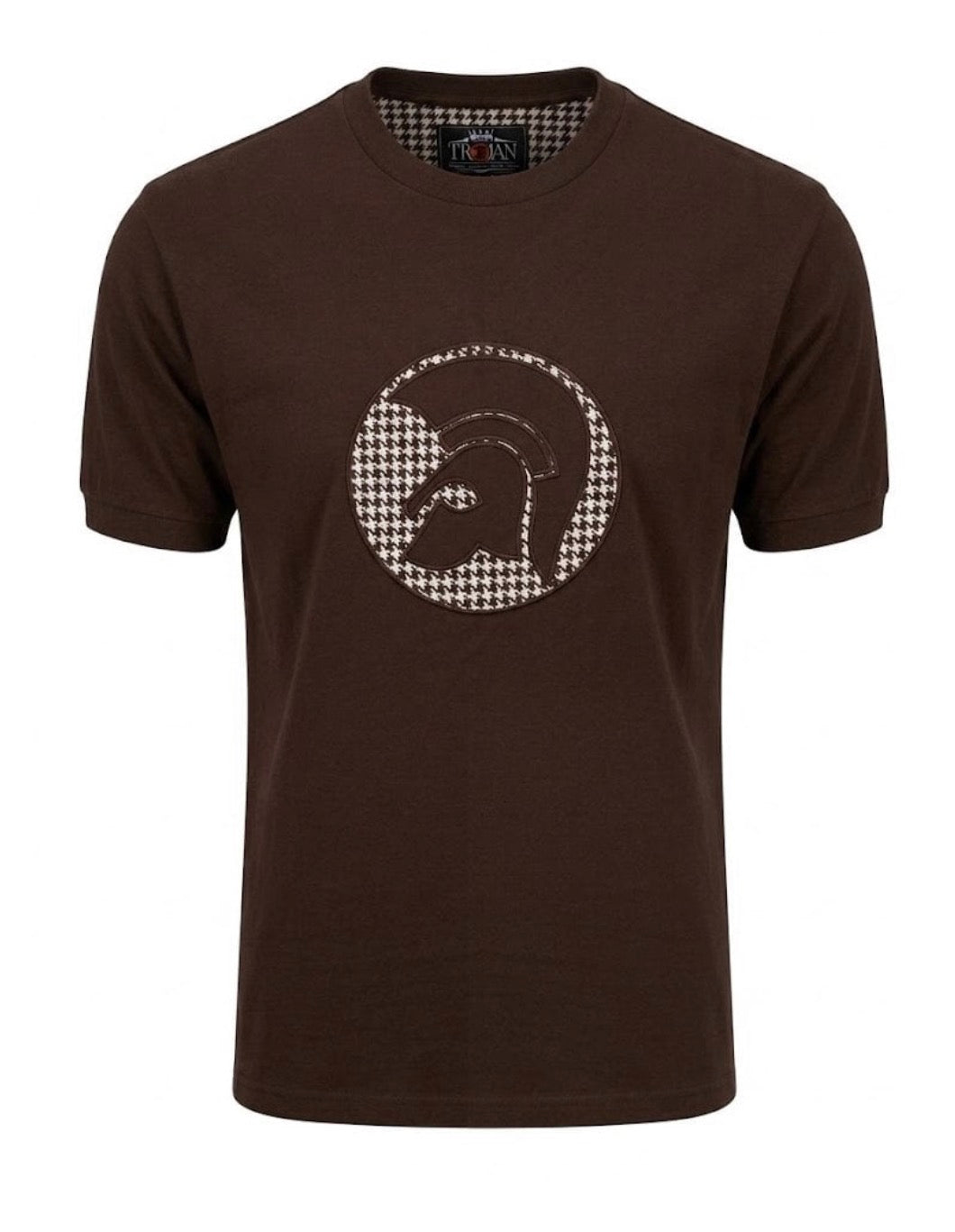 Applique Houndstooth Jacquard Tee TR/9138 - Chocolate