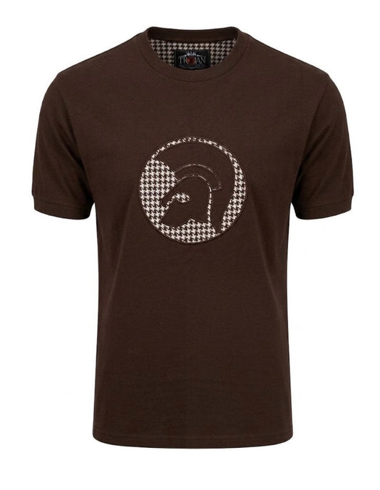 Applique Houndstooth Jacquard Tee TR/9138 - Chocolate