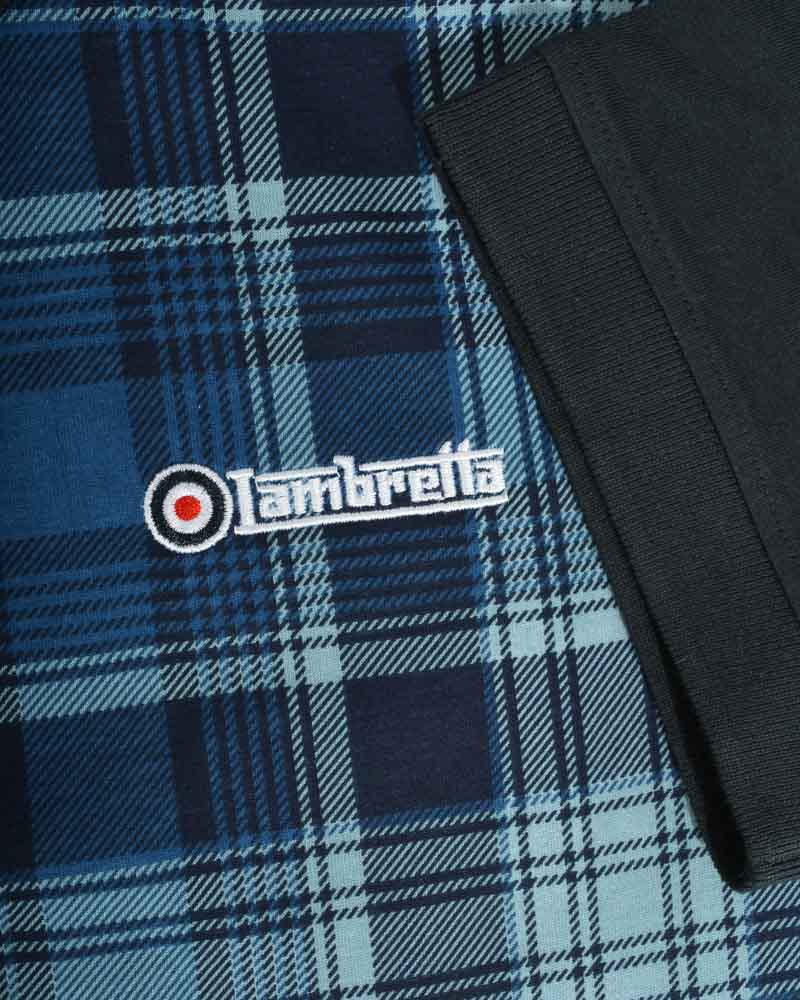 Check print polo - Navy