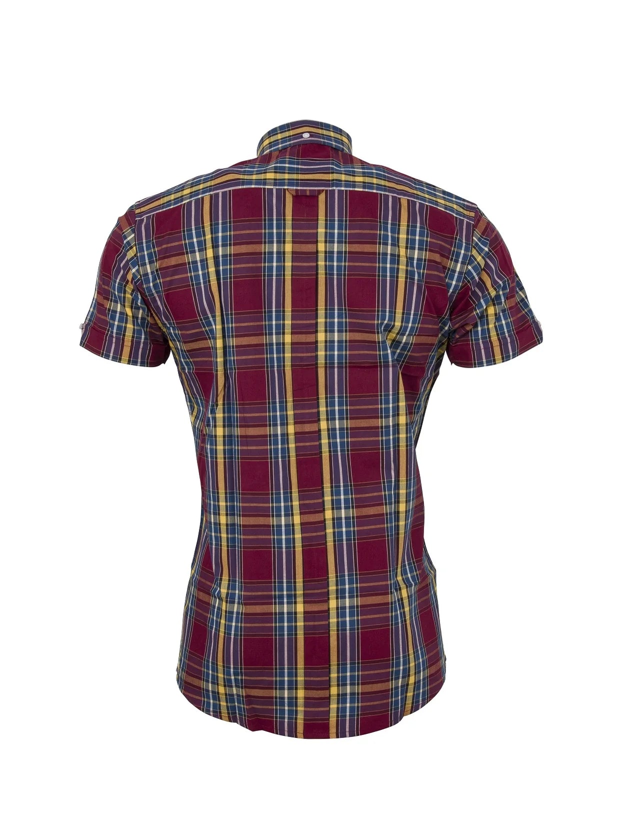 Relco Burgundy, Yellow & Blue Check Shirt - CK71