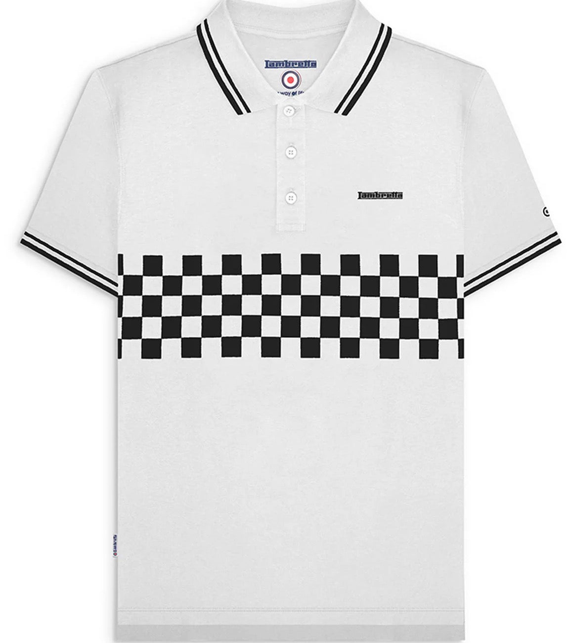Two Tone Tipped Polo - White / Black