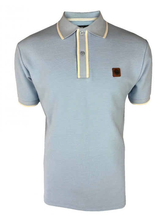 Ottoman Stripe Trim Polo - Powder-  TR/9080