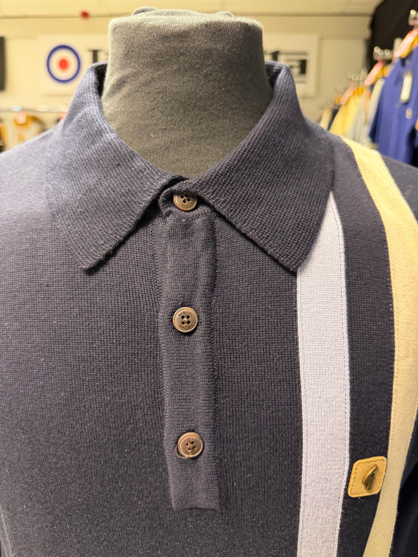 GABICCI VINTAGE COLTRANE STRIPE KNIT NAVY