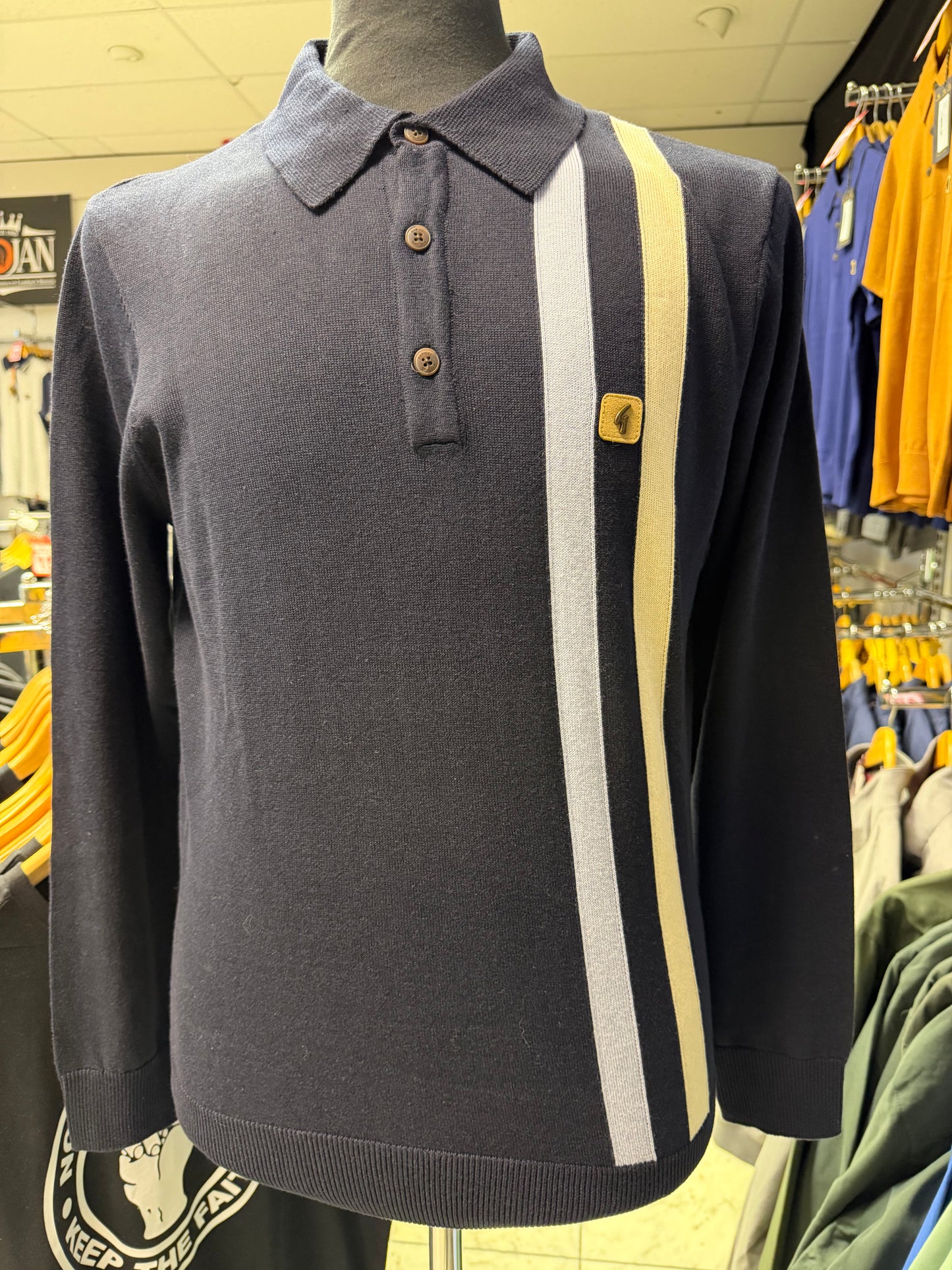 GABICCI VINTAGE COLTRANE STRIPE KNIT NAVY