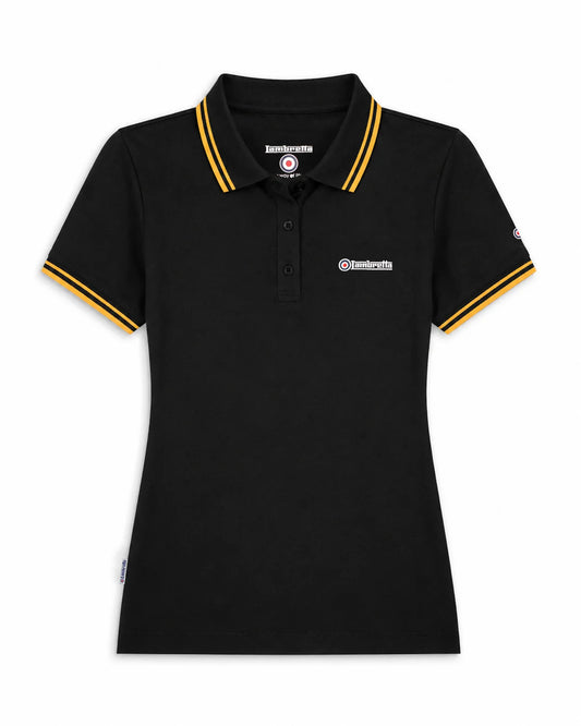 Ladies Lambretta Twin Tipped Polo - Black