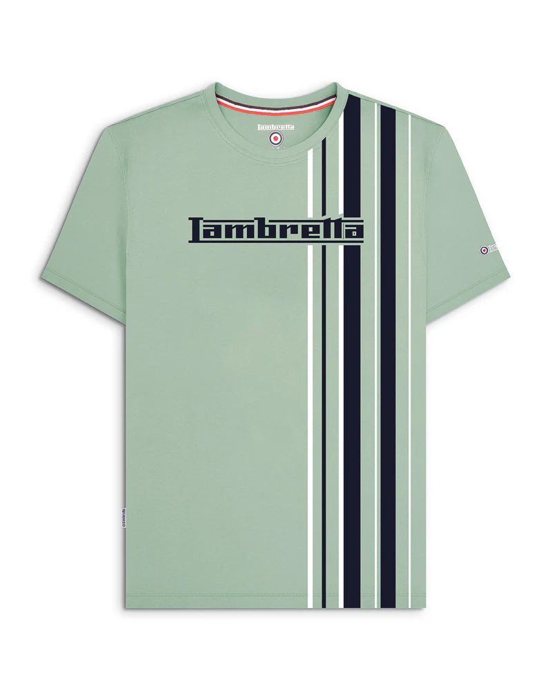 Racing Stripe Tee - Iceberg Green