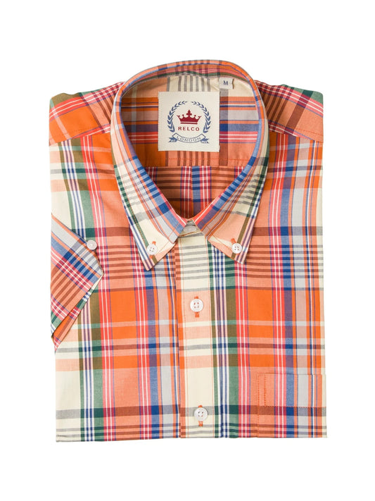 Relco Limited Edition Check Shirt Burnt Orange - STCK33