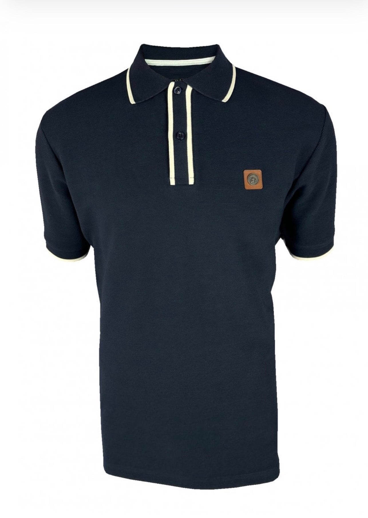 Ottoman Stripe Trim Polo - Navy -  TR/9080