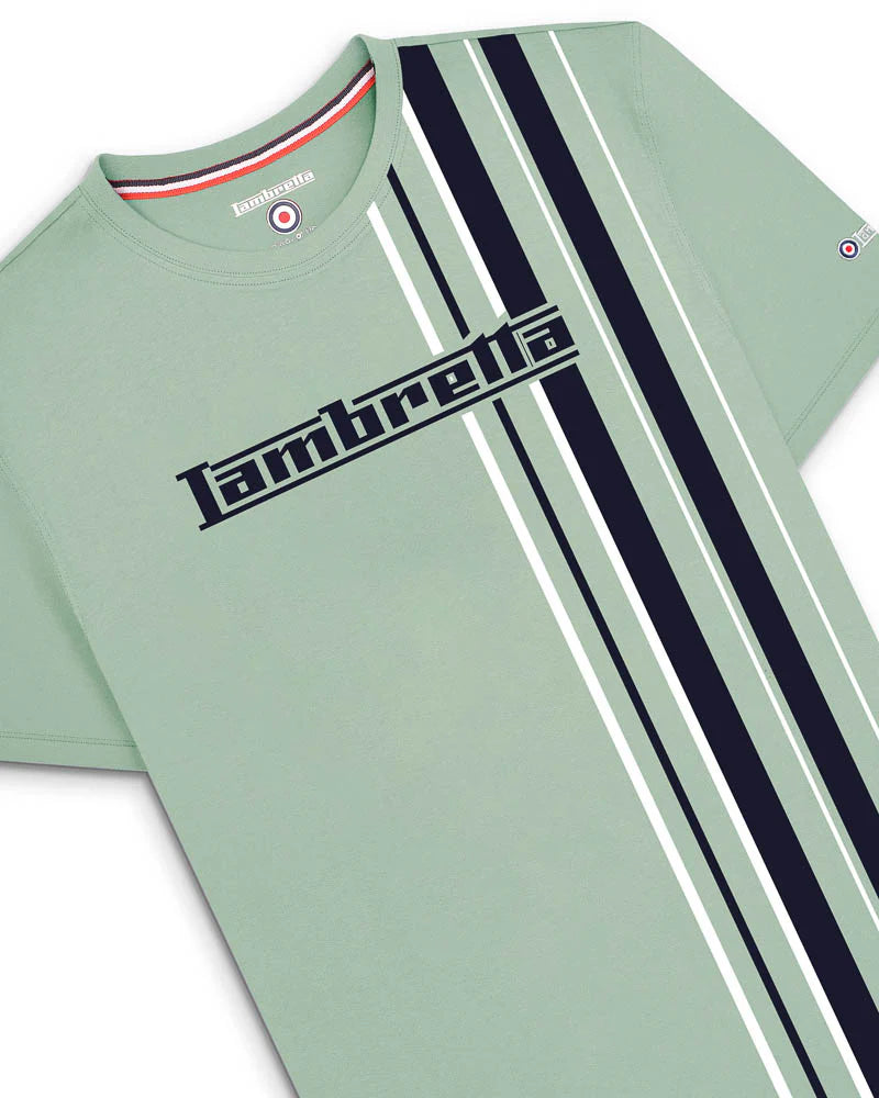 Racing Stripe Tee - Iceberg Green