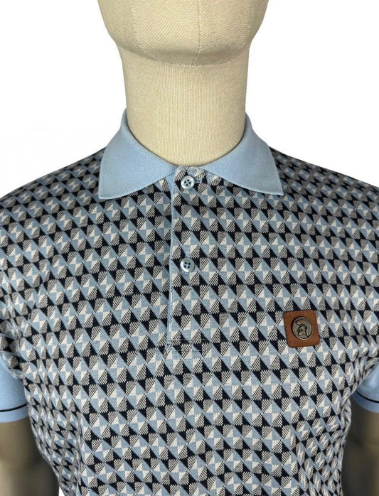 Trojan Diagonal Jacquard Panel Polo TR/8976 - Powder