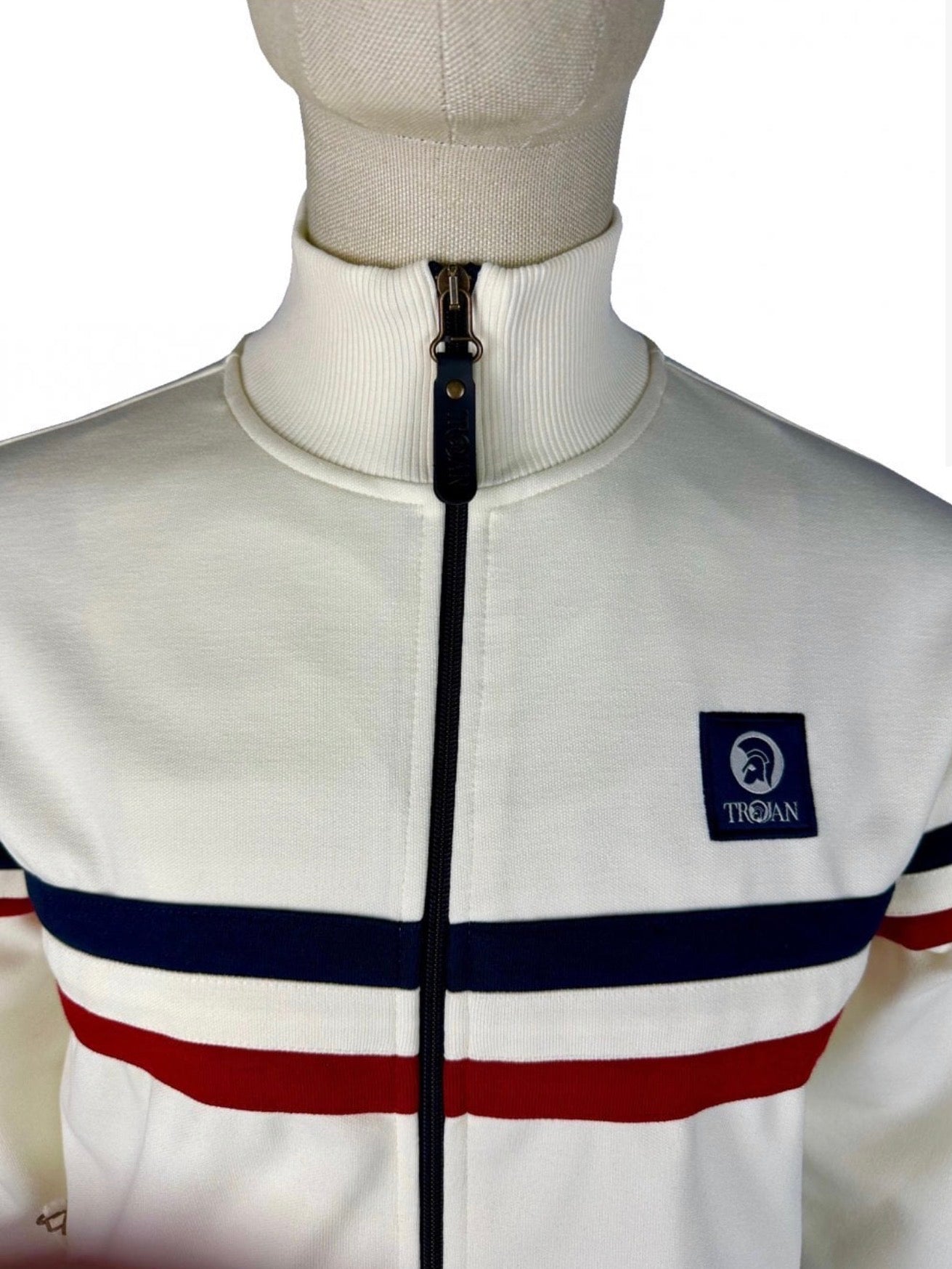 Retro Stripe Track Top - Ecru TR/9052