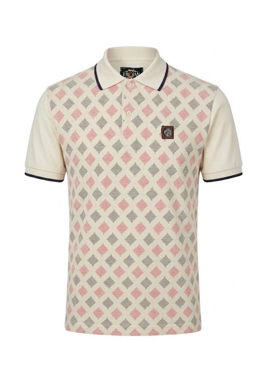 Trojan Ottoman Diamond Panel Polo TR/9120 - Ecru