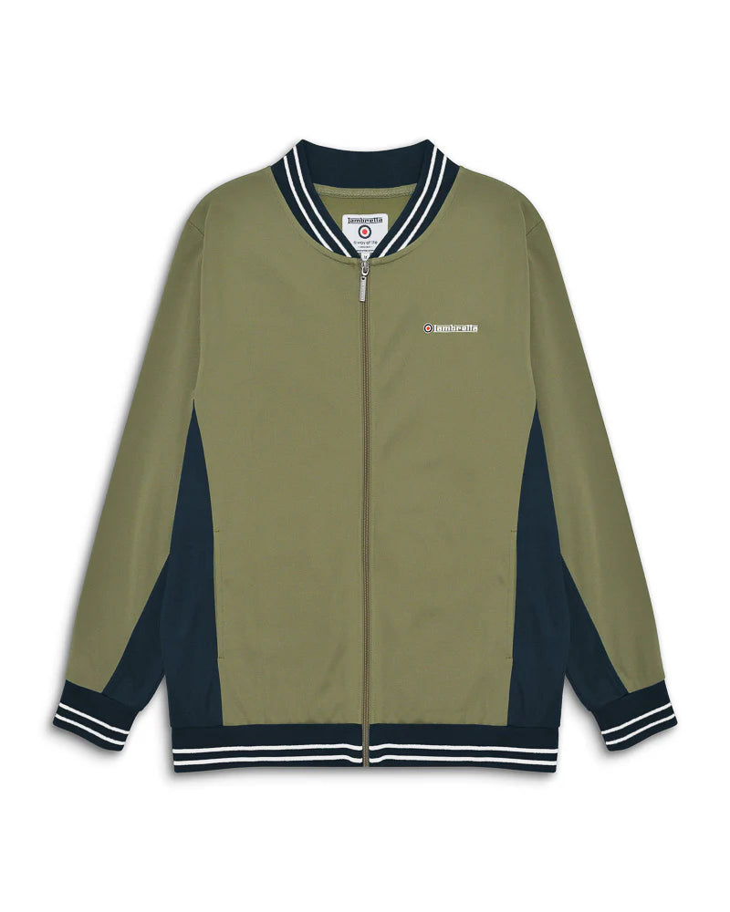 Vintage Track Top - Khaki / Dark Navy / White