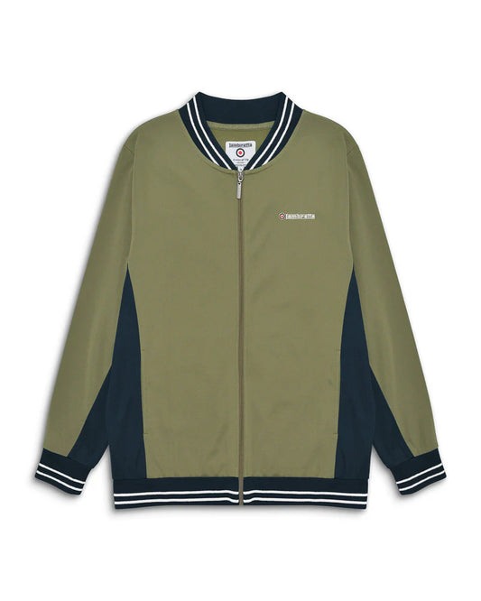Vintage Track Top - Khaki / Dark Navy / White