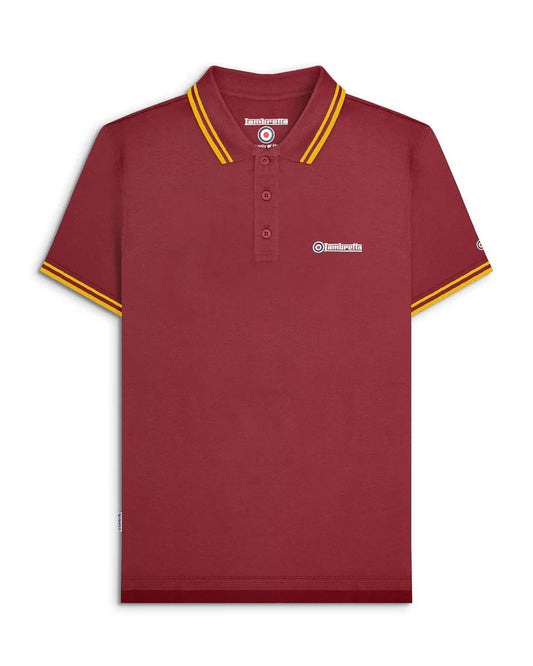 Twin Tipped Polo - Burgundy / Gold