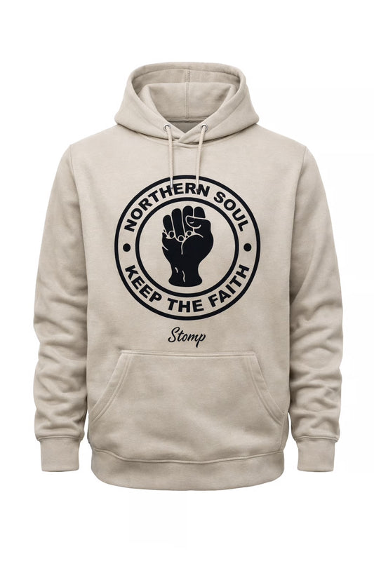 Northern Soul Hoody - Stone with Black Logo