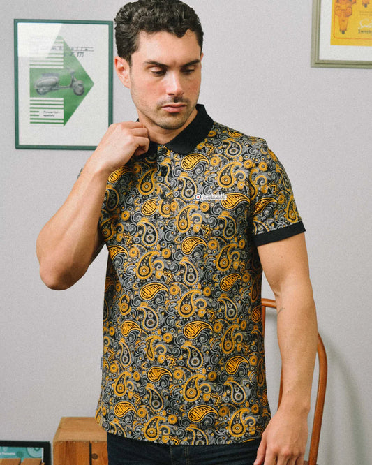 Paisley Brand Polo - Black / Gold