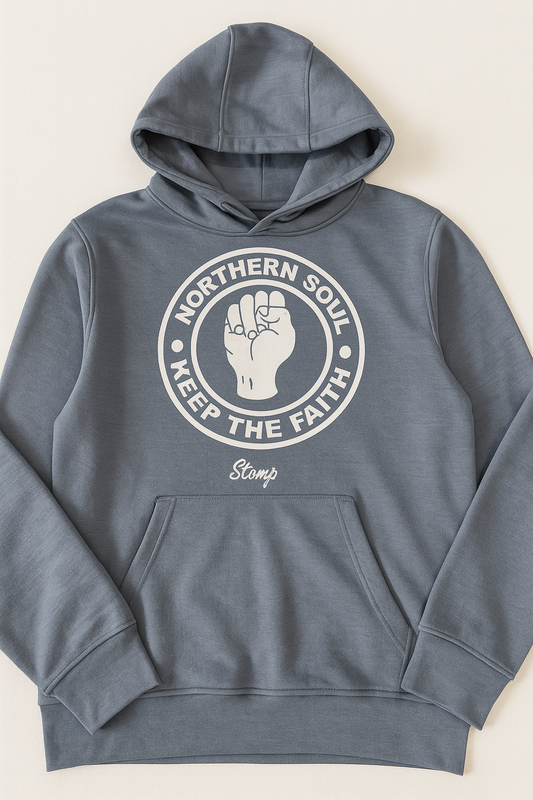 Northern Soul Hoody - Bearing Sea with White Logo
