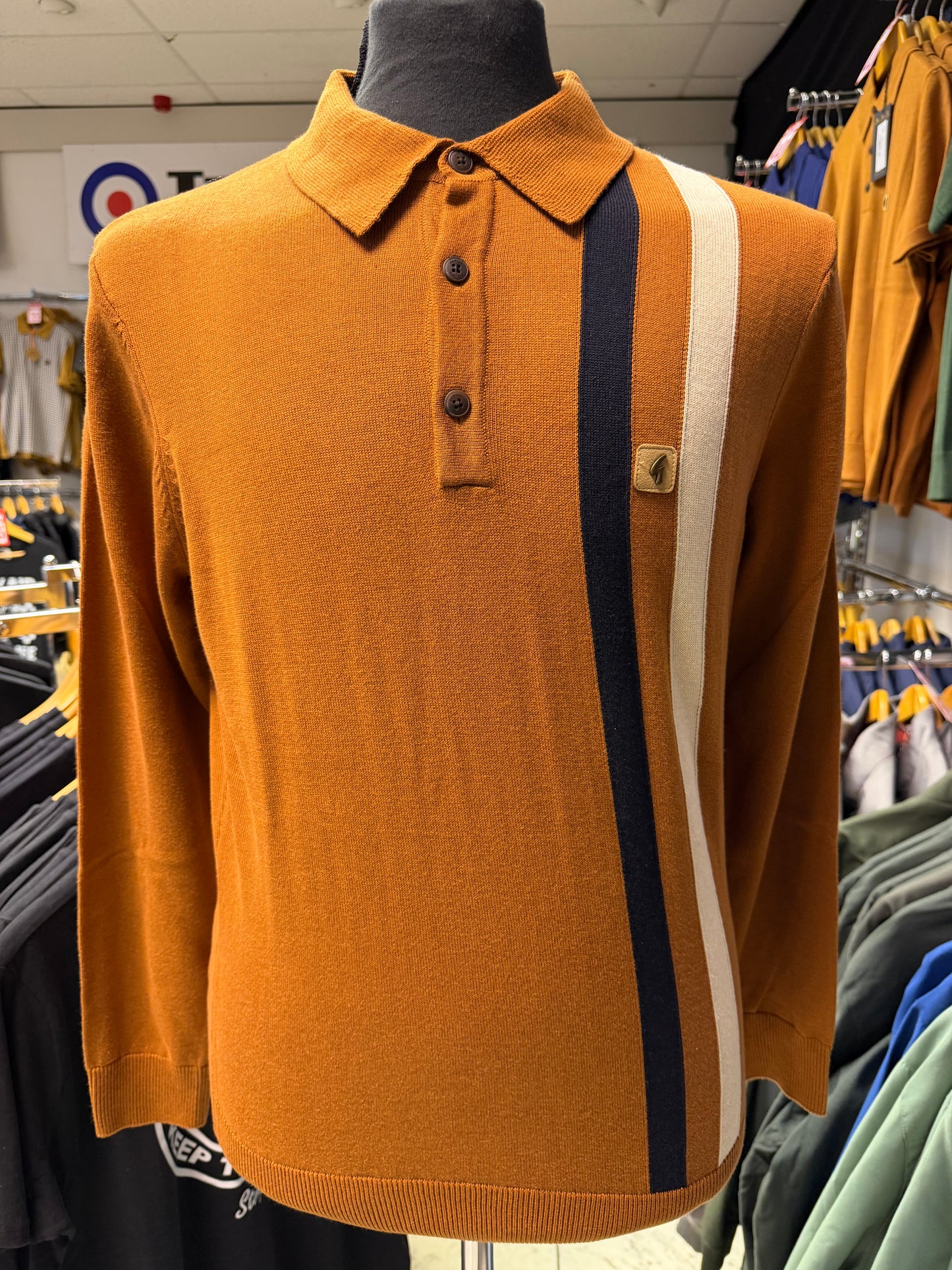 GABICCI VINTAGE COLTRANE STRIPE KNIT WALNUT