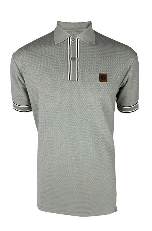 Textured Stripe Rib Polo - Grey - TR/9081